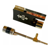 Talão Ébano Para Arco De Violino Com Flor De Lis Prateado