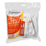 Talher Descartavel Kit 50 Garfos 50 Facas Embalados
