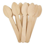 Talheres Descartáveis De Madeira 100 Uni Colher Bambu 14 Cm