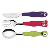 Talheres Garfo Faca Colher Infantil Monsterkids Tramontina