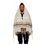 Talit Eliseu 60x180cm Marrom dourado Importado