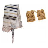 Talit Messiânico Azul Prendedor Original De Israel