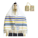 Talit Messianico Nacional Com Tzitzit Prendedor 12 Tribos