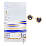Talit Messiânico Nacional Judaico Tzitzit Prendedor Menorá