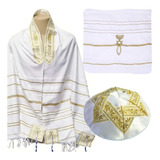 Talit Messiânico Original De Israel Bolsa Kipá Bordado