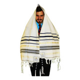 Talit Messiânico Preto 55 X 180 Cm Original De Israel 