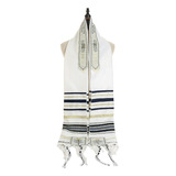 Talit Messiânico Preto Dourado 55 X 180 Cm Original Israel