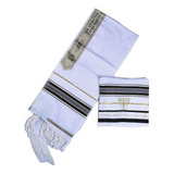 Talit Preto E Dourado 60x180 Cm De Israel