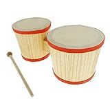 Tambor Bongo NC Feito De Madeira Polida Diâmetro 10 Cm 12 7 Cm Mini Percussão