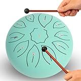 Tambor De Língua De Aço 15 Cm Com 11 Notas Dó Maior Tambor De Chuva Externo Tambor De Chacra Para Chuva Tambor De Chuva Com Marretas Para Educação Musical Entretenimento Meditação Zen Presentes