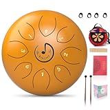 Tambor De Língua De Aço 8 Notas 6 Polegadas Instrumento De Percussão De Tambor C Key Handpan Com Saco De Show Livro De Música E Marretas Para Iniciantes