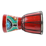 Tambor De Percussão Instrumento Djembe De Madeira Africano