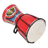 Tambor Djembe Africano Clássico 4 Polegadas Cor Vermelho