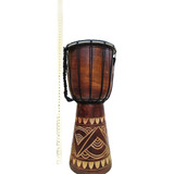 Tambor Djembe Africano Madeira E Couro  40cm djimbe  Jembê