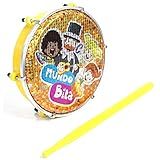 Tamborim 06 Abs Amarelo Pele Mundo Bita 1 Baqueta Bateria