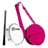 Tamborim 6 Pol Abs Pele Leitosa Com Baqueta Capa Luxo Pink