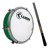 Tamborim 6 Pol Abs Verde Pele Leitosa Luen Baqueta Chave