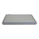 Tampa Casa De Maquina 80cmx80cm Industria Metal Com Rebaixo Para Piso Aluminio Cor Cinza
