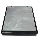 Tampa Casa De Maquina Para Piscina 80 X 80 Sobrepor Preta Rebaixada Ventilada Oculta