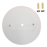Tampa Cega Canopla Redonda 14cm Teto P Trilho 2 Parafusos Cor Branco Para Iluminação Com Trilho Eletrificado