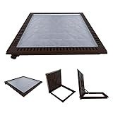 Tampa Piscina Ventilada Casa Máquina 80x80cm Rebaixo Marrom