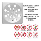 Tampa Ralo Grelha Quadrado 10x10 Rotativa Sistema Abre E Fecha Em Aço Inox