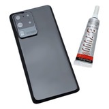 Tampa Traseira Fundo Vidro Para Galaxy S20 Ultra Com Lente