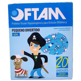 Tampão Tapa Olho Protetor Ocular Oftam Azul 20 Unidades