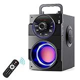 TAMPROAD Alto Falantes Bluetooth Portáteis Com Luz Sem Fio Com Subwoofer Rádio FM Luzes De LED EQ Graves Em Expansão Bluetooth 5 0 Estéreo Alto Retro Para Casa Acampamento Viagens BLA1 