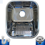 Tanque Aço Inox 34x40cm Square Sobrepor Embutir Válv sif