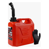 Tanque De Gasolina De 5 Litros Galões Vermelho Bico Luva