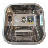 Tanque Inox Dotec 40x40x21cm Alto Brilho 304 Válvula E Sifão