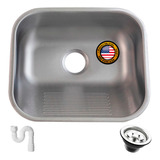 Tanque Inox Monobloco Fosco 40x34 Cm Com Sifão American Inox
