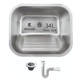 Tanque K che Prime 50x40x22 Acetinado Válvula Sifão Cor Inox