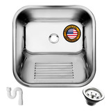 Tanque Lavanderia 40x34 válv Aço Inox 304 American Steel