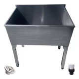 Tanque Pia Inox 75x54x88cm Prático Leve