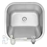 Tanque Tramontina Pequeno 40x40 Acetinado 23 Litros Sifão Cor Inox