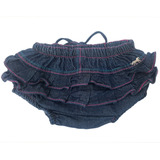 Tapa Fralda Country Short Jeans Bebe Menina Cowboys Infantil