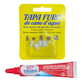 Tapa Furo P Cano D água 05 Unidades Adesivo Plástico 17g