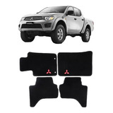 Tapete 14 Mm Preto Carpete Super Luxo Mitsubishi L200 Triton 2008 2009 2010 2011 2012 2013 2014 2015 2016 2017