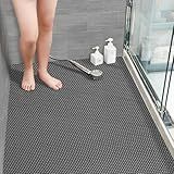 Tapete Antiderrapante Para Banheiro- Chuveiro- Box- Piscina- Áreas Molhadas -Onda Cinza- 0-60 X 1-00-