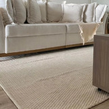 Tapete Artesanal 2 0m X 3 0m Sala Boho Algodão Off White