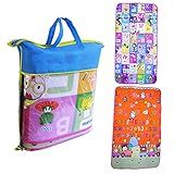 Tapete Atividades Infantil Bolsa 180x120 Colorido Emborrachado E Térmico Com Bolsa Para Transporte Centro De Atividades Bebes Crianças Bolsa Cor Azul