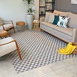 Tapete Bege Xadrez 4x3m Antiderrapante Grande Sala Quarto