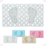 Tapete Box Banheiro 66x37cm Pvc Antiderrapante Base Ventosa