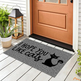 Tapete Capacho 60x40 I Hope You Like Cats Ap Casa Decoração Cor Desenho Do Tecido Trama Vinílica 13mm