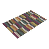 Tapete Capacho De Cozinha Multicolor Antiderrapante 80x50 Cor Preto