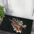 Tapete Capacho Dragão Oriental Japones Desenho Porta Casa Ap Comprimento 60 Cm Cor Preto Desenho Do Tecido Trama Vinilica Emborrachado Antiderrapante Largura 40 Cm
