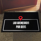 Tapete Capacho Gospel Lar Abençoado Por Deus Comprimento 60 Cm Cor Preto Largura 40 Cm
