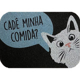 Tapete Capacho Vinil Pet 60x40 Welcome Bem Vindo Comprimento 60 Cm Cor Laranja Desenho Do Tecido Cat Cadê Minha Comida Largura 40 Cm